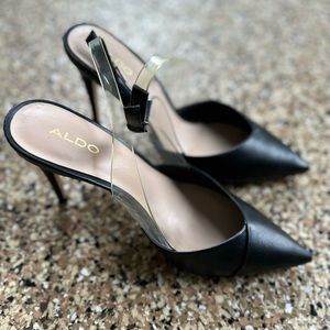 Black sling backs from Aldo’s with a clear strap
